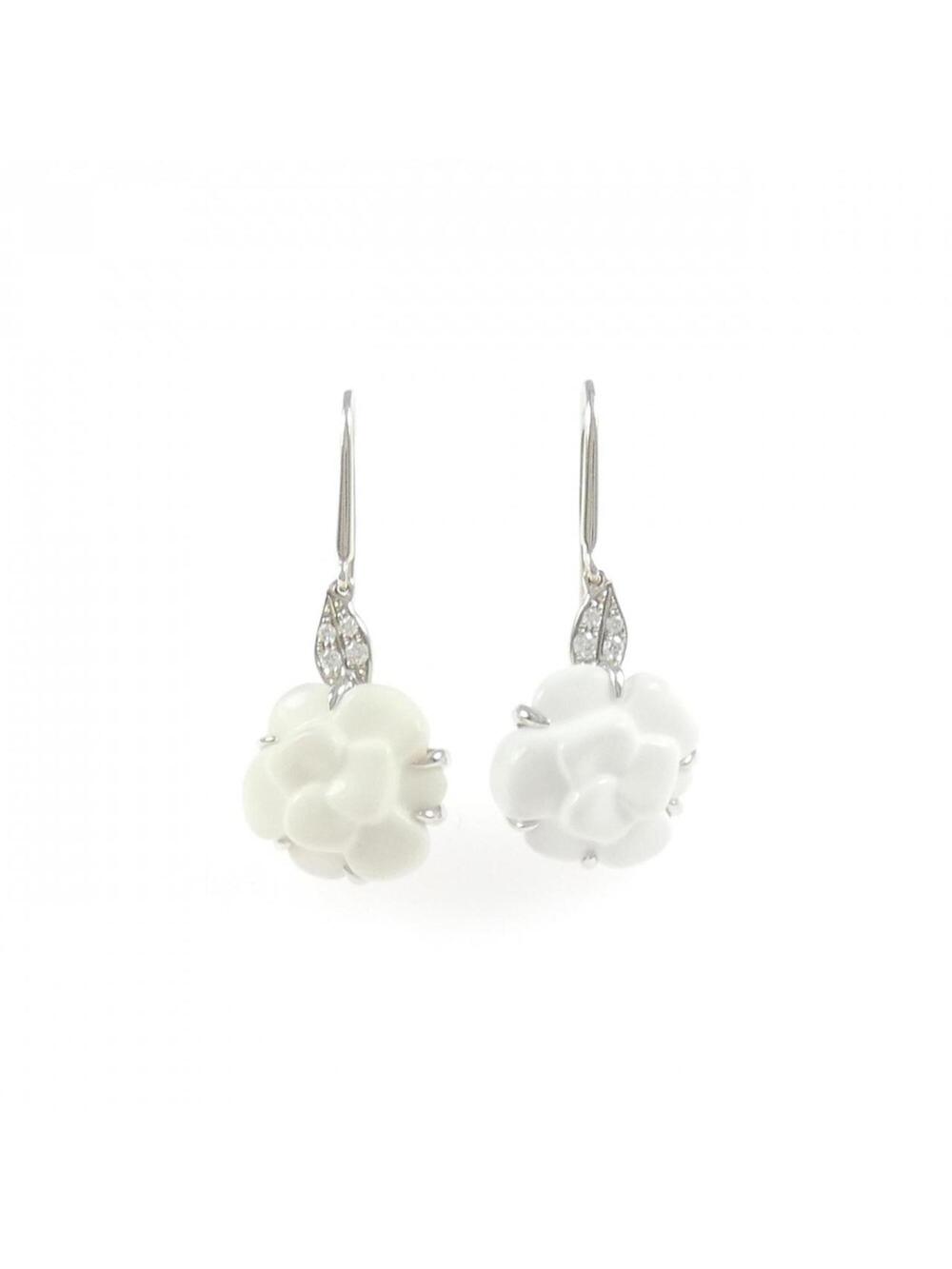 Chanel Earrings Camellia 18K White Gold #371401C24B